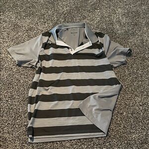 Men's adidas golf polo shirt Black and Gray stripe